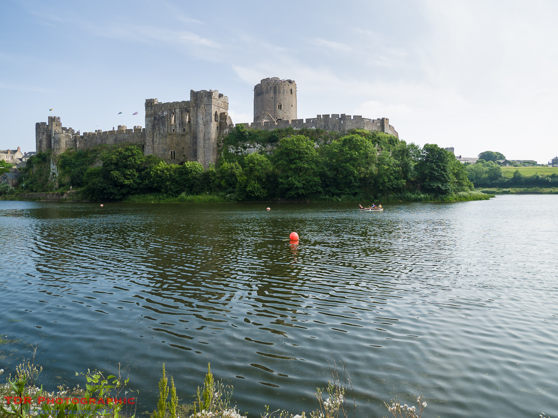 Pembroke Castle across the Carew River