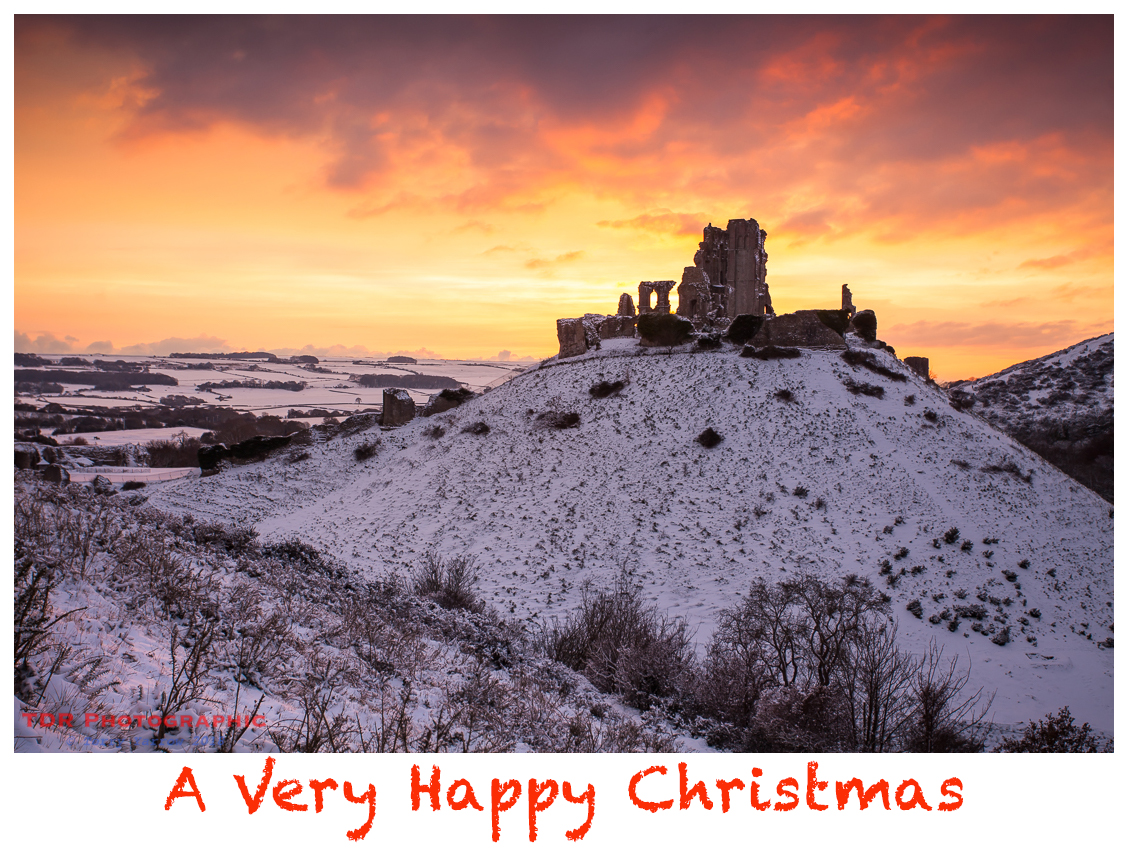 Corfe Castle at Sunset