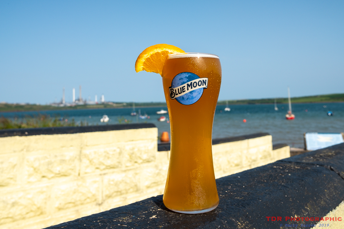 A beer garden with a view